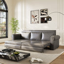 3 In 1 Convertible Sleeper Sofa With Nailhead Trim & Rolled Arm
