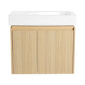 Modern Bathroom Vanity With Ceramic Basin, Wall Mounted Floating Sink Combo, Storage Cabinet
