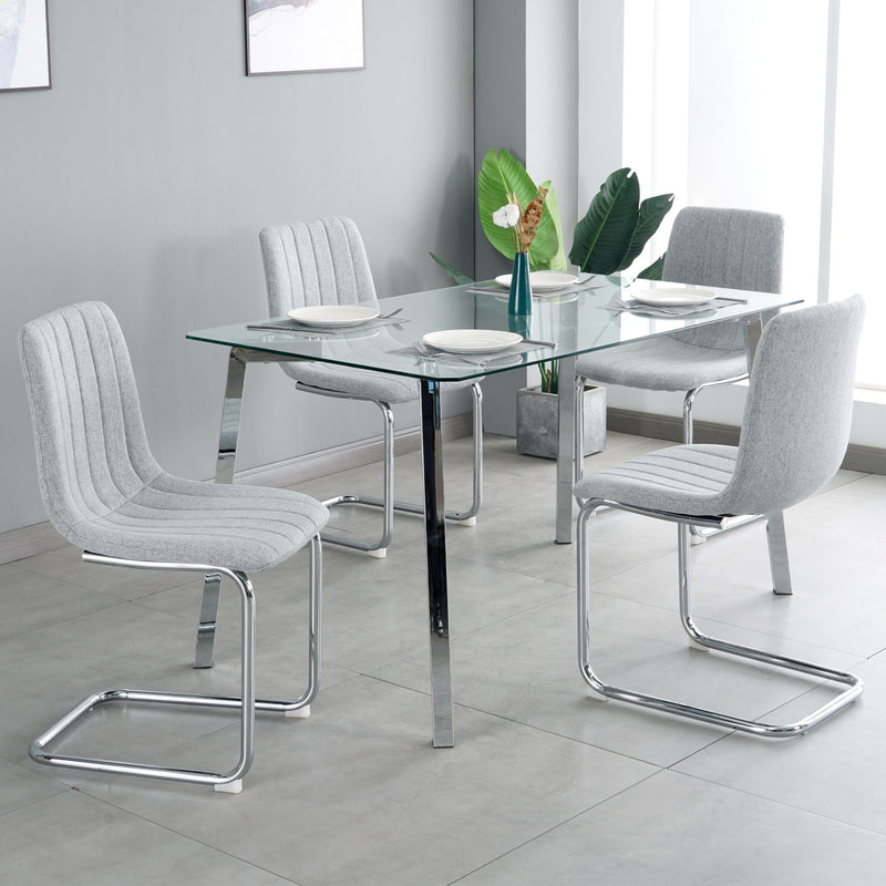 Modern Dining Chair With Metal Legs