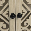 Hollowed Out Cabinet With 4 Doors, American Furniture, Suitable For Bedroom, Living Room, Study - Natural