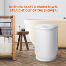 Luxury Bucket Towel Warmers, Large Towel Warmers For The Bathroom, Fits Up To 2 Oversized Towels - White