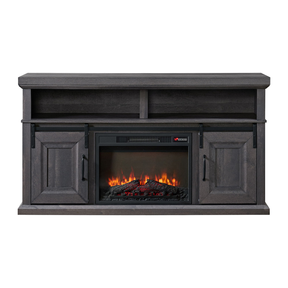 Macau Console With 23" Fireplace Insert in Gray by Elements International, view 2