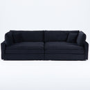 Elegant Corduroy Sofa With Throw Pillows And Backrests
