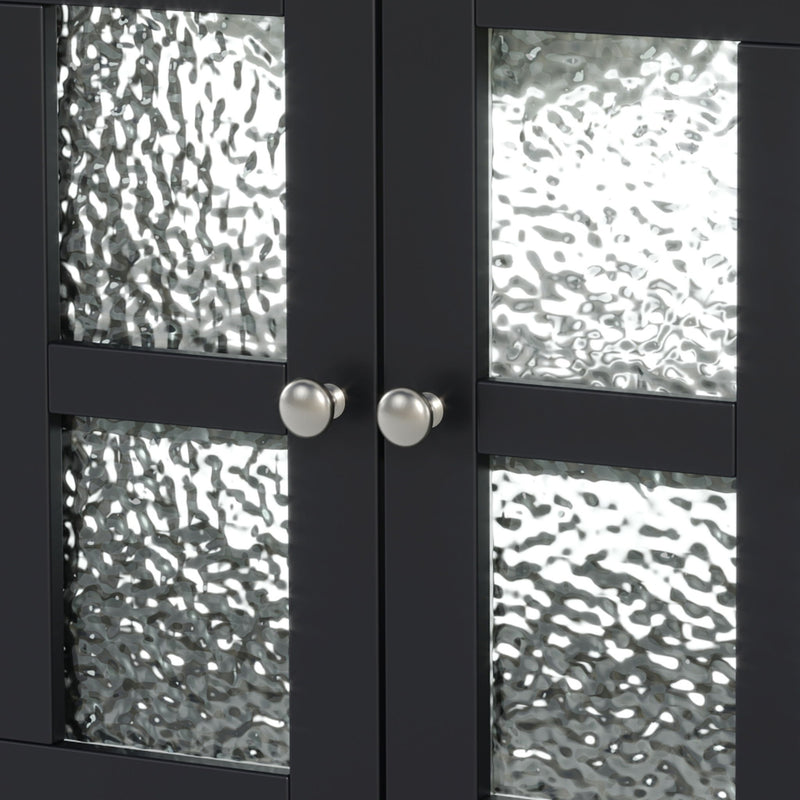 Bathroom Vanity With Ceramic Sink, Adjustable & Open Shelf