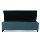 Contemporary Storage Ottoman Bench With Polyester Upholstery