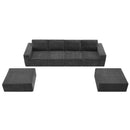 Modular U Shaped Sectional With Ottomans, Luxury Cloud Floor Couch With Deep Seat Fully Compressed Upholstered Sofa
