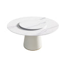 Modern, Round Black Carbon Steel Base Dining Table, Can Accommodate 6 People