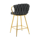 Modern Design High Stool With Plated Legs (Set of 2)