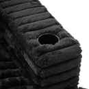 Plush Oversized Double Chaise Lounge Sofa Bed With USB Ports And Cup Holders