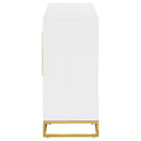 Elsa - 2 Door Wood Storage Accent Cabinet - White And Gold