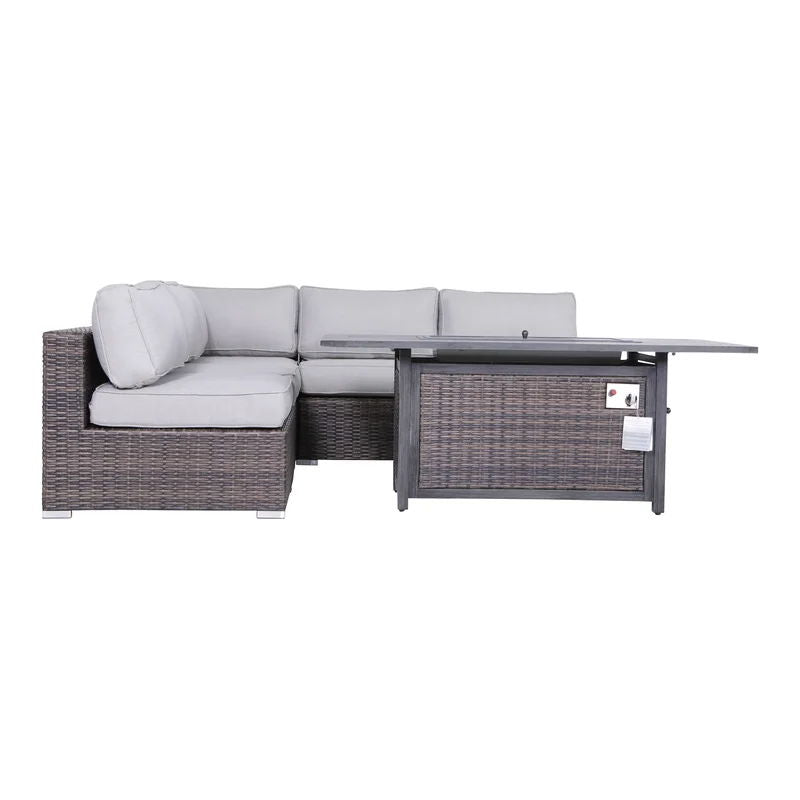 6 Piece Sectional Sofa Set With Cushions - Brown