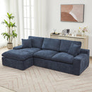 Cloud Sectional Sofa With Double Layer Cushion And Side Pockets, Free-Combined