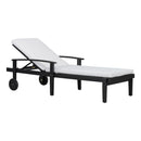 Jason - Black Chaise Lounge Adjustable Acacia Wood Outdoor Furniture