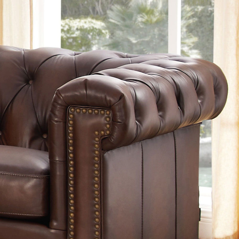 Stanwood - Leather Loveseat - Caramel