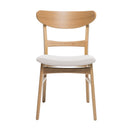 Mid Century Modern Dining Chair With Upholstered Seat And Wood Frame