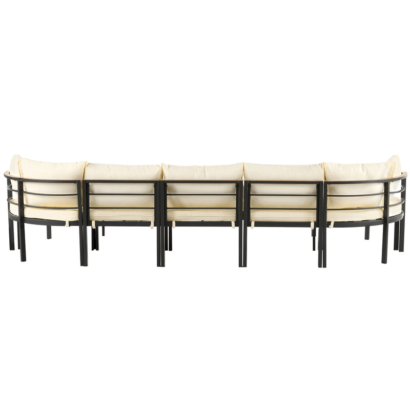 Outdoor Sectional Sofa Set Patio Seating Group With Cushions