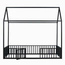 Metal House Bed With Fence And Door