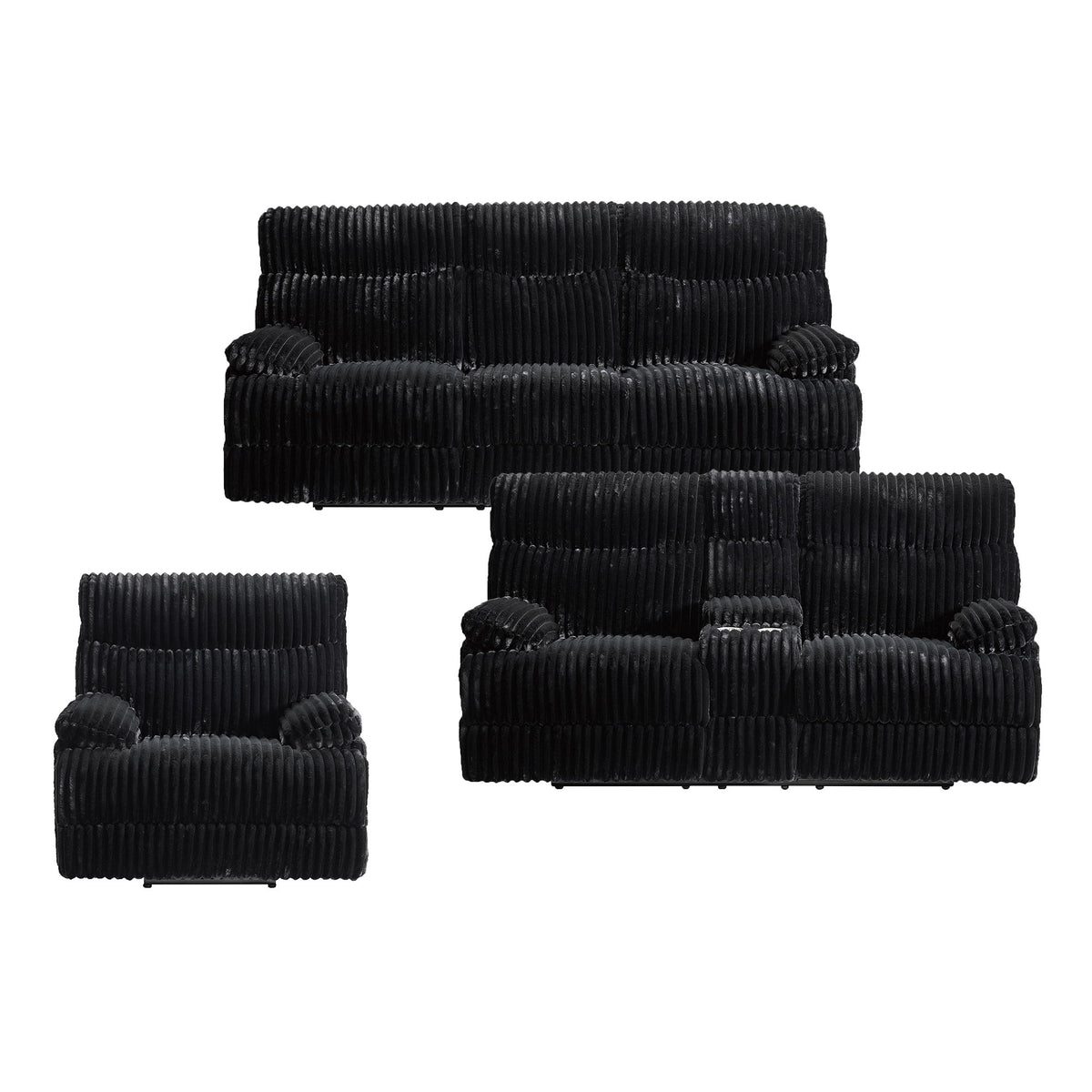 Admiral Living Room Set in Black by Elements International