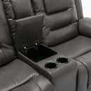 2 Seater Home Theater Recliner Manual Recliner Chair With A Storage Box And Two Cup Holders For Living Room