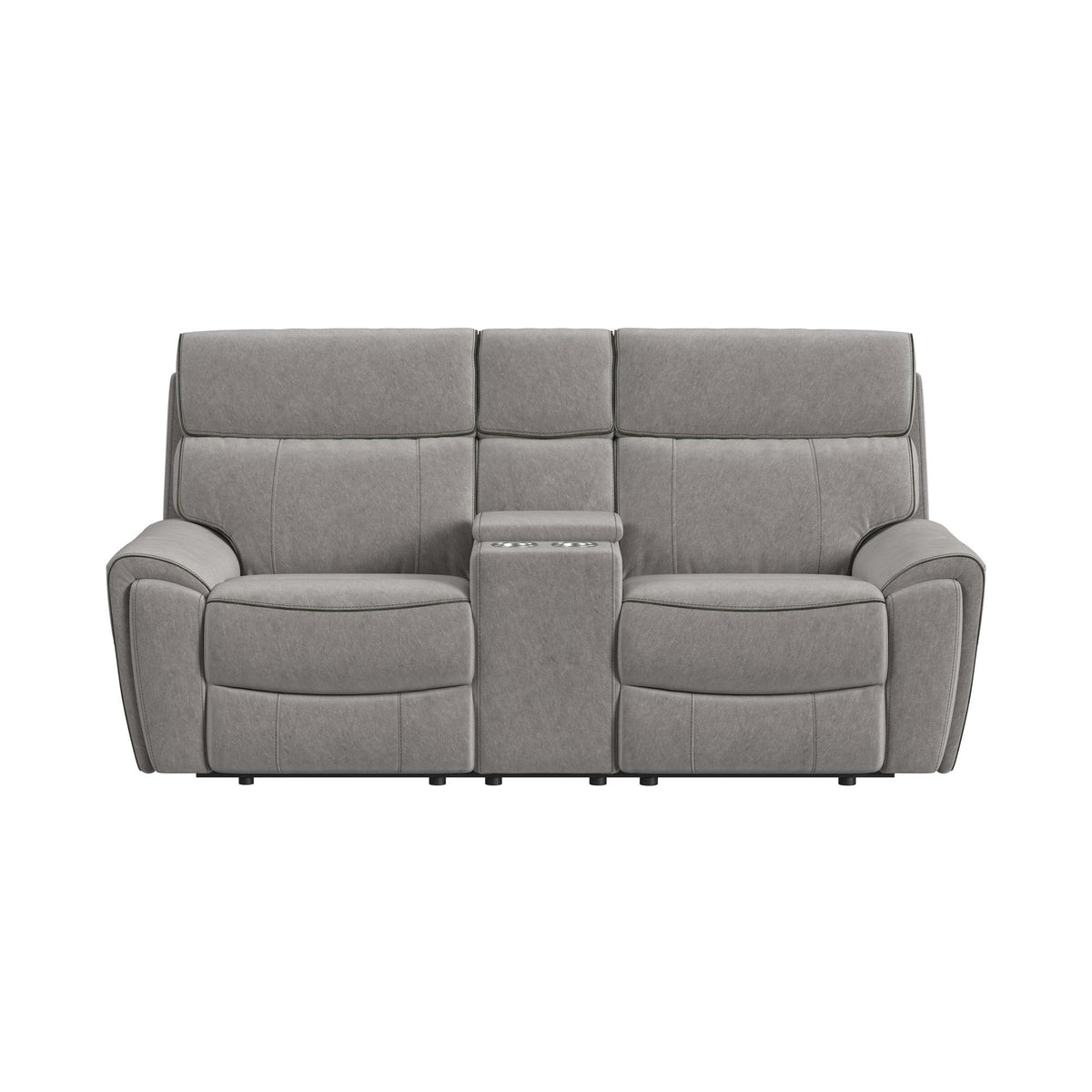 Jackpot P1 Loveseat With Console in Explore Light Gray by Elements International, view 2