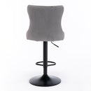 Swivel Velvet Barstools Adjusatble Seat Height, Modern Upholstered Bar Stools With Backs Comfortable Tufted For Home Pub And Kitchen Island (Set of 2)