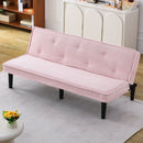 Versatile Corduroy Sofa Bed With Solid Wood Frame