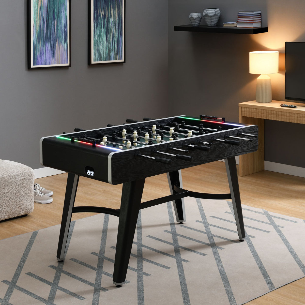 Amaya Indoor Foosball With LED in Black by Elements International, view 2