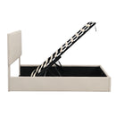 Full size Upholstered Platform bed with a Hydraulic Storage System - Beige