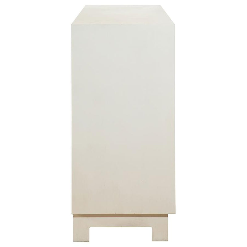 Voula - 4 Door Wood Accent Storage Cabinet - White And Gold