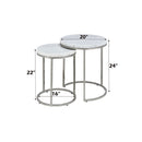 Zaidee - Nesting Table Set - Marble Top & Nickel