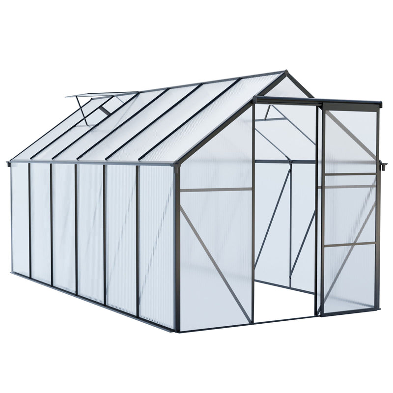 Polycarbonate Greenhouse Raised Base And Anchor Aluminum Heavy Duty Walk-In Greenhouses For Outdoor Backyard In All Season