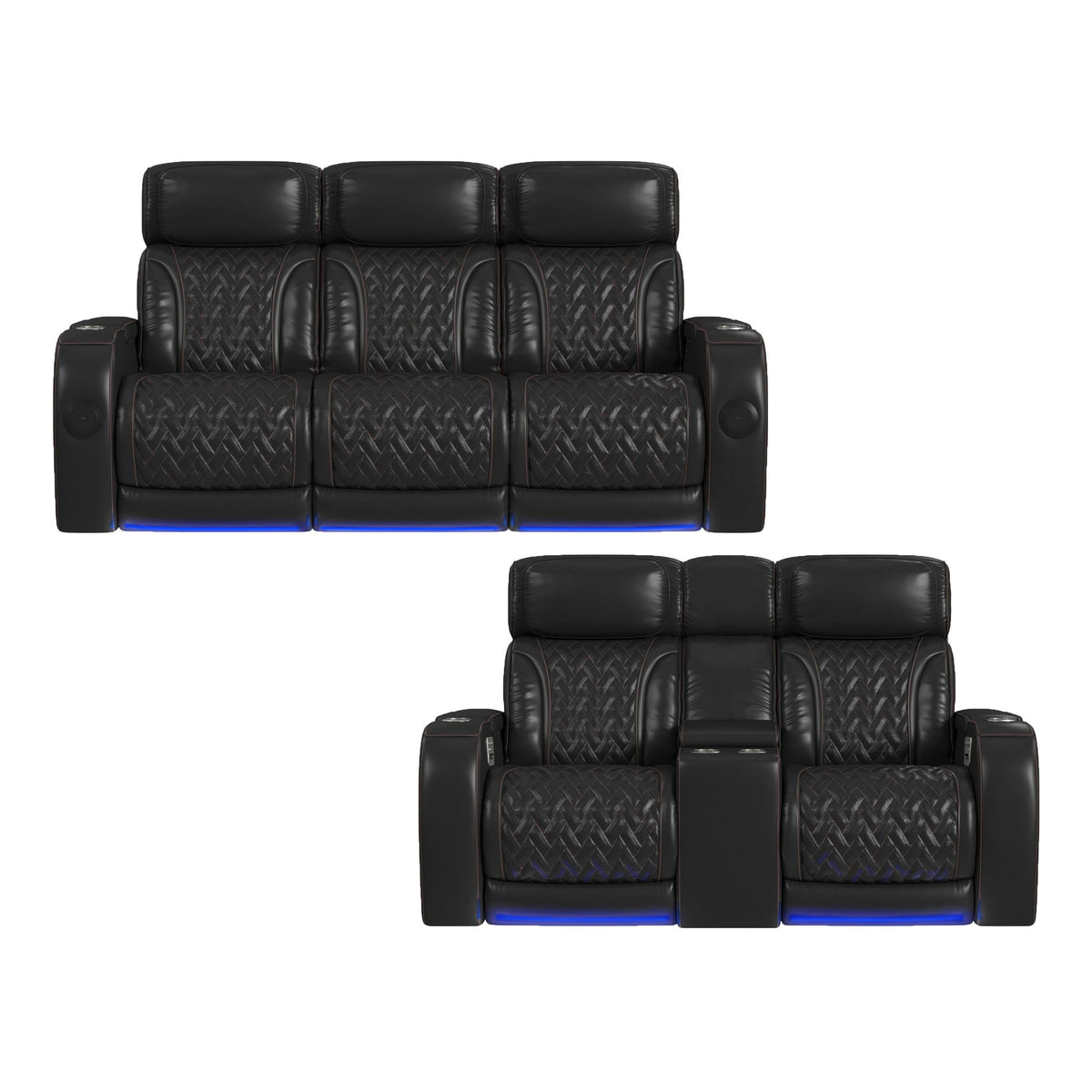 Prime Time Sofa Set in Black by Elements International, view 2