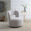 Swivel Comfy Round Barrel Chair With Soft Teddy Fabric For Living Room