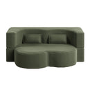 Convertible Plush Corduroy Foam-Filled Sleeper Sofa Bed With 2 Pillows