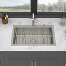 Drop-In Kitchen Sink With Pull-Out Faucet And Soap Dispenser