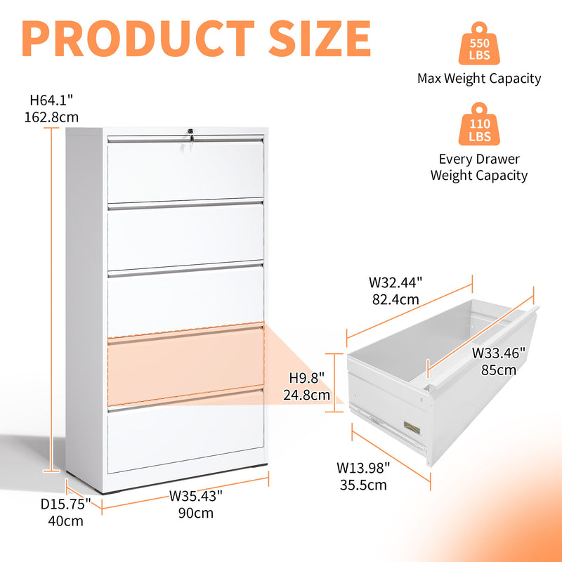 Premium Drawer Metal Lateral File Cabinet With Lock