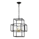 4 Light Metal Lantern Tiered Pendant Hanging Light Fixtures, Industrial Farmhouse Adjustable Height Chandeliers For Dining Room Hallway Foyer Entryway (E12 Bulbs Not Included)