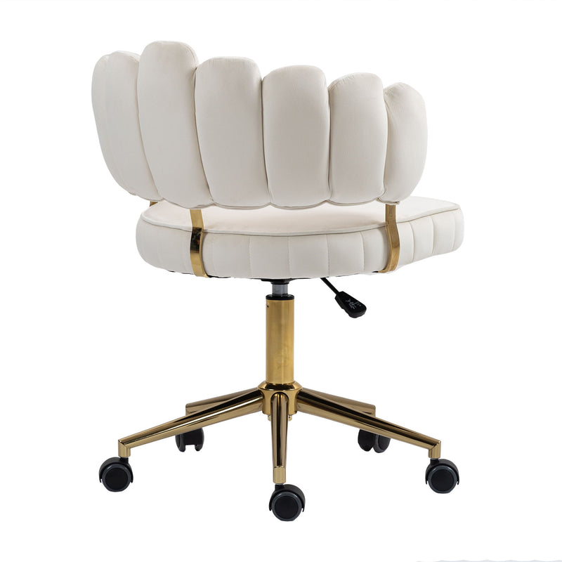 Modern Velvet Home Office Desk Chair With Adjustable Height And Swivel Wheels