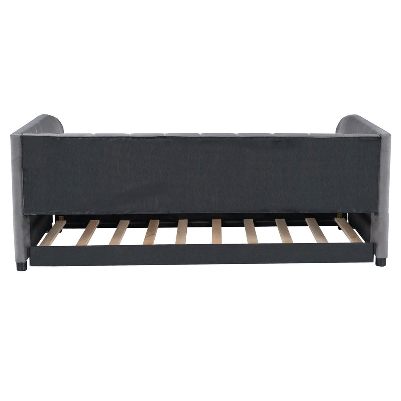 Upholstered Daybed With Ergonomic Design Backrest