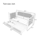 Traditional Style Rattan Daybed, No Box Spring Needed