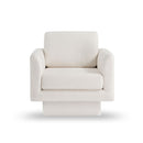 360° Modern Swivel Accent Chair Round Armchair, Thick Padded Single Lounge Sofa Upholstered Comfy