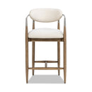 Artemis - Mixed Material Upholstered Counter Stool - Warm White