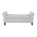 Hayes - Contemporary Armed Storage Bench With Button Tufting And Rolled Arms
