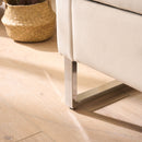 Wide Storage Soft Ottoman Bench With Armrests