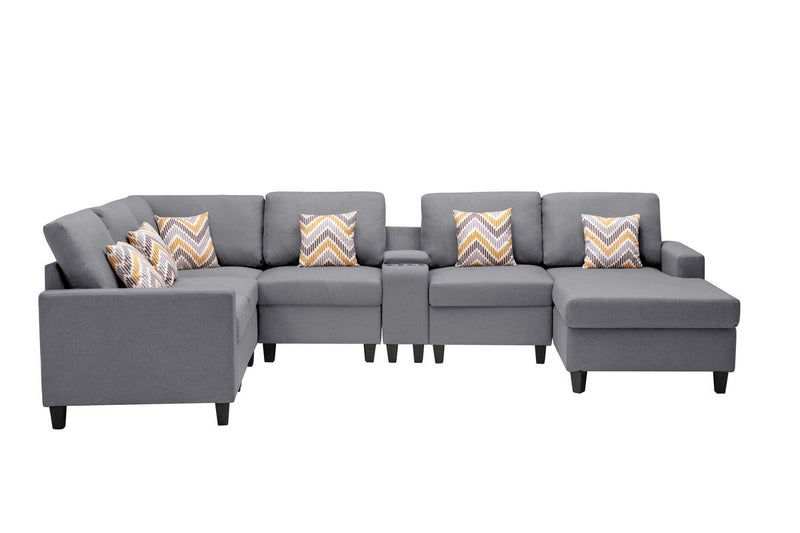 Nolan - 7 Piece Sectional Sofa With Pillows And Interchangeable Legs