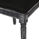 French Country Dining Chair With Rectangular Cane Backrest And Smooth Upholstered Seating