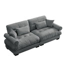 Modern Oversize Sofa With Cloud Like Comfort, Featuring Waist And Throw Pillows
