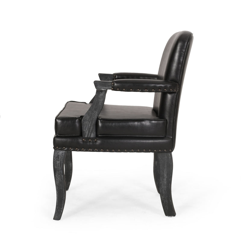 French Country Style Dining Chair With Nailhead Trim