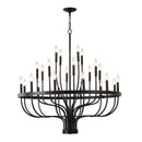24 Light Chandelier Industrial Iron Candle Chandelier Modern Suspended Farmhouse Chandeliers Pendant Light Fixtures For Dining Room Bedroom Living Room Kitchen Island Foyer E12 Bulb (No Include) - Black