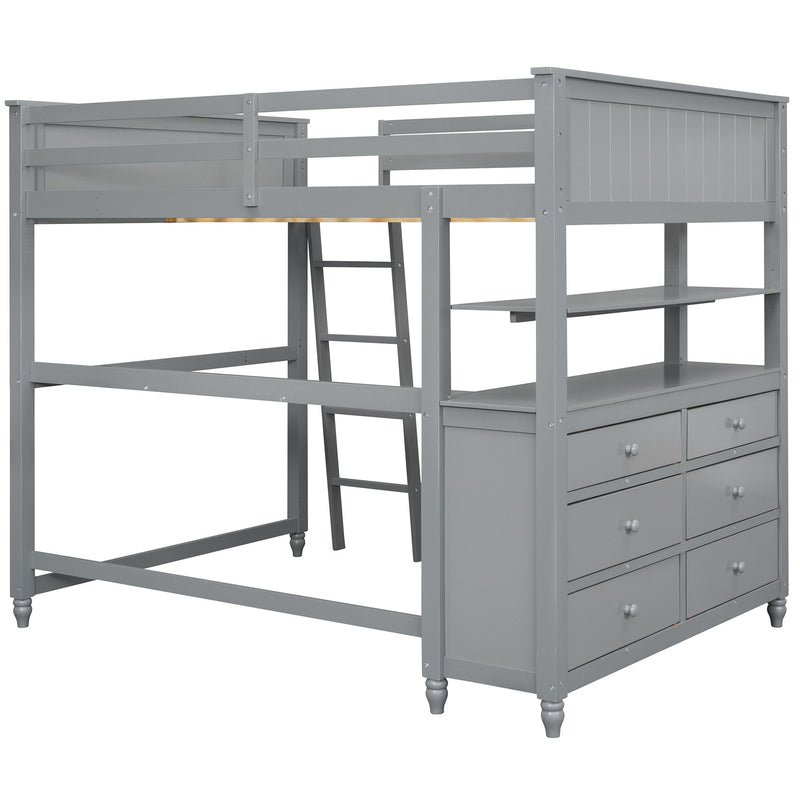 Loft Bed With Drawers With Desk And Shelves